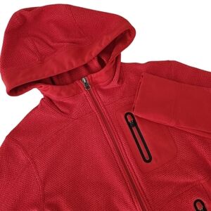REI Red Lightweight Fleece Hooded Full-Zip Jacket – Stretch Active Layer women’s